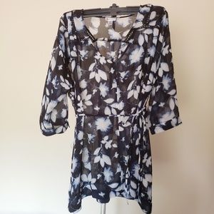 Dark Flower Maternity Blouse